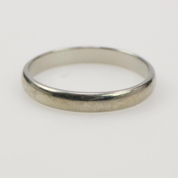 14K White Gold Comfort Fit Wedding Band Ring Sz